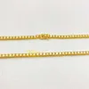 Nya ankomster hiphopsmycken 925 Silver GRA Certified 3mm Tennis Chain Yellow Gold Moissanite Tennis Necklace
