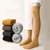 Women Socks Irritation-free Stockings Thermal Lady Long Over Knee Length Anti-slip Warm Soft Breathable Elastic Winter