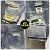 Heren Jeans Groothandel 2021 Koreaanse Mode Mannen Casual Bedelaar Gat Denim Shorts Merk Gedrukt Patch Gescheurde Korte Broek