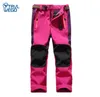 Skibroek TRVLWEGO Ski Wandelen Camping Kind Waterdicht Ademend Winter Fleece Soft Shell Dikke Sneeuw Kinderbroek5260401