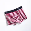 Sous-vêtements 3-Pack Sous-vêtements pour hommes 2024 Star Stripe Boxer Coton Respirant Doux Stretch Confortable Boxers filetés 8698