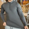 Heren Sport T-shirt Lange Mouw Top Gym Kleding Fitness Compressie Shirt Half Zip Trui Sneldrogende Sportkleding 240223