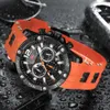 Mini Focus Chronograph Watch Marka Lüks Analog Kuvars Spor Erkekler Saatler Erkek Silikon Su Geçirmez Tarih Moda Kol saati 0349 240227