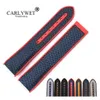 CARLYWET 20 22mm Whole Rubber Silicone With Nylon Replacement Watch Band Strap Belt226k