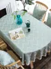 Toalha de mesa oval com renda, sarja, listra, linho, elipse rústica, jantar, casa, simples, moderna, fazenda, 185cm