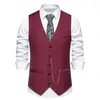 Men's Vests Cross Border Amazon 2024 Spring/Summer Solid Color European Wedding Banquet V-neck Suit Vest