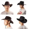 Bérets femmes hommes Cowboy chapeau Western daim Cowgirl chapeaux mode ouest déguisement fête chapeaux unisexe casquette