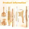 Relaxation Wooden Massage Guasha Stick Wood Roller Massager Wood Therapy Tool Maderoterapia Kit for Fascia Muscle Pain Relief Body Shaping