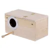 Klatki 1PC Solid Wooden Nest Box Gniazdowanie 4 rozmiary Pratical dla małych ptaków Budgies Zięby