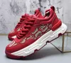 Embroidery Red Men Wedding Party Dress Thick Bottom Height Increasing Shoes Breathable Mesh Casual Sneaker Lace up Busin