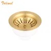 114MM Sink Dish Drainer Strainer Drain Kit for Single Bowl Kitchen Sink Drainage Waste Kit Brushed Gold Brass Filter 240227