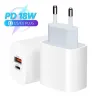 Chargeur USB C PD 18W 2,4 a, Charge rapide, adaptateur mural pour téléphone portable, prise ue/US, pour Samsung S24 Xiaomi Huawei