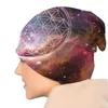 Berretti Fiore della Vita Geometria Sacra Bonnet Homme Cappello lavorato a maglia fresco per uomo Donna Berretti invernali caldi Galaxy Mandala