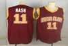 Erkek Steve Nash Santa Clara Bronchos College Basketbol Formaları Vintage Kırmızı 11 Dikişli Gömlek SXXL4775503