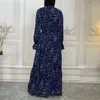 Vêtements ethniques Ramadan Floral Print Abaya pour femmes Mousseline Maxi Robe Dubaï Turquie Kaftan Longue Musulmane Robes Islamique Jalabiya Robe