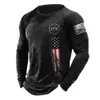 2023 Men Retro Long Sleeve TShirt O Neck Pullover Autumn Winter Male Shirt Top Tees Oversize Mens clothing 240226