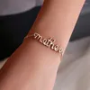 Link Armbanden Mode Eenvoudige Moeder Dochter Brief Armband Charmant Dames Feest Goud Kleur Moederdag Sieraden Cadeau Voor