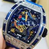 Vendita calda Montre Luxe originale Rm052 Richards Millers uomo scheletro orologio con diamanti movimento orologi da polso orologi di design specchio qualità lusso orologio da uomo Dhgate nuovo