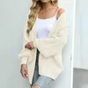 Damesgebreide damestruijas Casual losse pasvorm Stijlvol Herfst Winter Vest met lantaarnmouwen Effen kleur Voor streetwear