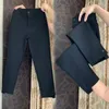 Women's Pants Elastic Waist Cropped For Summer Black Casual With Straight Radish