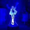 Luzes noturnas lâmpada michael jackson dança figura led luz ilusão mudança de cor nightlight para decoração de casa mesa de cabeceira