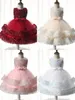 Prenses Şampanya Papalı Çiçek Kız Elbiseler Vintage Bling Bling Sheer Crew Boyun Aplikes Düzenli Tül Sevimli Bebek Kız Resmi Parti Gowns Yeni Tül Pageant Giyim