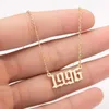 Pendant Necklaces Personalize Year Number For Women Birth Special Date 1982 1989 2000 1999 Birthday Gift From 1980 To 2024