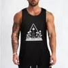 Débardeurs pour hommes Soyez ici maintenant ||Zen typographie champignon Illustration haut sans manches chemise de sport homme Fitness T-shirts mignon