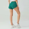 Lu wyrównuj cytrynę nowy strój Lu Women's Yoga podszewka 3 boczna kieszeń zip bieganie krótkie sportowe szorty treningowe Jogger Gry LU-08 2024