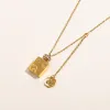 Women's Girl's Elegant 18K Gold Plated Brand Designer Perfume Bottle Pendants Necklaces Stainless Steel Letter Choker Beads Chain Jewelry Accessories 20Styles