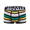 Jockmail Mens Boxers 속옷 섹시한 속옷 면색 무지개 줄무늬 통기성 JM460