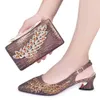 Design africano feminino combinando sapatos e saco conjunto decorado com strass luxo sapatos femininos sapatos de casamento para noiva 240227