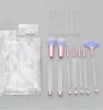 Makeup Brushes 7Pcs Empty Clear Handle Portable and Glitter with Cosmetic Bag Over DIY Brushes Set5407601