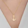 Chaînes Ancre de bateau poli en acier inoxydable pendentif colliers chaîne réglable collier personnalité à la mode hommes femmes bijoux