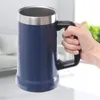 Water Bottles 100pcs/Lot 24oz 700ml Beer Mug Tumbler Wine Cup With PP Handle Wide Top 18/8 Stainless Steel Insulated Vacuum 2-Wall Glas