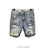 Herren Jeans Großhandel 2021 Koreanische Mode Männer Casual Bettler Loch Denim Shorts Marke Gedruckt Patch Ripped Kurze Hosen