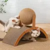 おもちゃ猫のつまずき板木製猫の登山フレーム垂直スクラッチ抵抗性猫のおもちゃ回転サイサルロープキャットグラビングボールキャットタワー