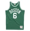 Maglia da basket cucita 6 Russell 1962-63 verde Mesh Hardwoods Classics maglie retrò Uomo Donna Gioventù S-6XL