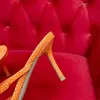 Chaussures habillées de haute qualité Sandales féminines 10 cm Talons hauts pour femmes Crystal Buckle Party Women's Wedding High Heels Sexe Laçage en cuir sandales