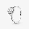 Klusterringar 925 Sterling Silver Stapelbar Ring Birthday Wedding Luxury Zircon Jewelry