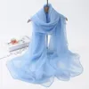 Foulards coréen solide transparent mousseline de soie voyage vacances plage serviette crème solaire châle femme été climatisation glace soie écharpe m10