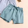 Shorts Toddler Summer Pack med 3 fast färg Elastic Drawstring Casu