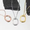 Fashion Jewelry Tif Lock Women Necklace Padlock Luxury Rotating Diamond Open Irregular Platinum Silver Rose Gold Jewelry