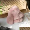 Sleutelhangers Sleutelhangers Mty Colorf Rex Konijnenbont Fluffy Bunny Sleutel Pluche Decoratie Drop Levering Accessoires Dhn2V 240303