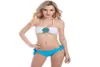 Çok değerli boklu bandeau üst bikini set scrunch popo ile dantelli fırfırlı kadınlar banyolu mayo 8638897