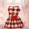 Vêtements pour chiens Vêtements pour animaux de compagnie à la mode Robe durable Bow à carreaux pour animaux de compagnie Style de confort doux Chiens Chats Parties