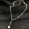 Hänghalsband glänsande kristallhalsband sexig pärla koreanska mode kvinnors nacksmycken flickans valentins dag gåva