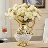 Vasen Europa Luxus hochwertige Diamant Harz Vase künstliche Blume Ornament Home Dekoration Handwerk Wohnzimmer Topf Figur Kunst