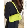 Trendy Mode Handtassen Voor Vrouwen Pu Lederen Flap Vrouwelijke Onderarm Hobo Tas Mode Luxe Dames Schoudertassen Groen 240220