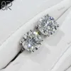 Boucles d'oreilles en Moissanite 5CT Vvs, diamant rond brillant, argent 925, bijoux fins pour hommes et femmes, vente en gros